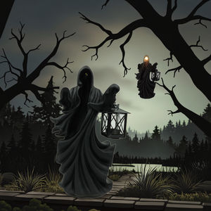 Statue de la Mort noire 2025, robe émouvante, figurine de bureau en résine <span class=keywords><strong>Nightcrawler</strong></span>, ornements, sculpture de fantôme d'horreur, décorations - Product Image 6