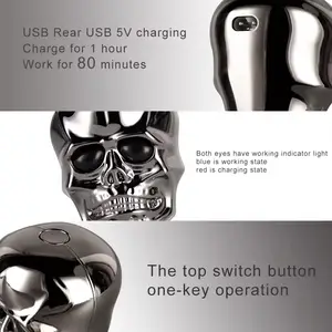 Nouveau rasoir électrique pour hommes à tête chauve avec design <span class=keywords><strong>de</strong></span> crâne d'Halloween 5 en 1, têtes flottantes, tondeuse à barbe, étanche IPX5 - Product Image 3