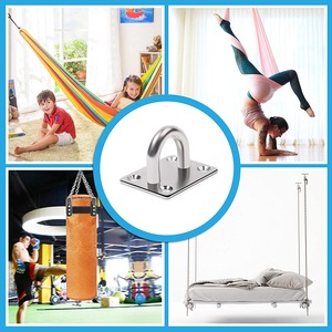 Stainless Steel Square Door Buckle Kit M8 U-Shaped Hook Eye Plate Swing <b>Chair</b> Fixing Plate Padeye Anchor Hardware - Product Image 4