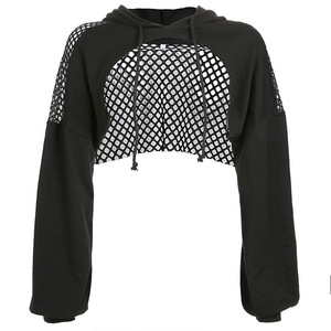 2020 personalizado streetwear hueco de sudaderas con capucha para niña <span class=keywords><strong>pullover</strong></span> Sudadera Mujer - Product Image 5