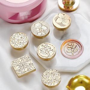 Suidis Tampons à cire de sceau en laiton irréguliers, Série Motifs Floraux, pour la décoration et la cire à cacheter - Product Image 3