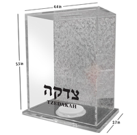 RAY YI Maßgefertigte Judaica Hochwertige Acryl Klare Simanim Plexiglas Spendenboxen mit Moderner Tzedakah-Box