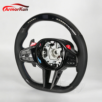 Volant sport en cuir et fibre de carbone de haute qualité pour M3 M4 M5 F10 F30 F18 F35 Gchassis 3 branches