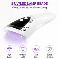 Lampe à ongles UV LED rechargeable haute puissance 18W pour usage domestique |   Sèche-ongles portable mini |   Lampe à ongles droite