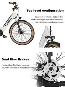 Vélo électrique urbain de loisirs 26 pouces, moteur 48V 250W, batterie lithium, livraison directe depuis l'UE, HEADEER BD26195 - Product Image 4