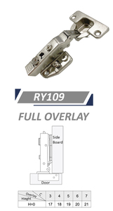 Venta caliente 35MM Ajustable Superposición completa Niquelado Silencioso Cierre suave Acero Hinge-Ry109 para cocina Casa Oficina Gabinete - Product Image 3