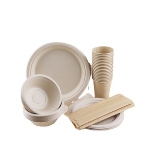 Disposable Bowl <b>Set</b> 350Ml Biodegradable Paper For Camping Picnics Parties <b>Serving</b> <b>Dishes</b> - Product Image 4