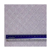 Tissu à carreaux en tricot épais avec fil lurex, sequins et maille transparente jacquard 3D tissée, 100% polyester pour femmes