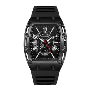 Reloj de Cuarzo para Hombre, Esfera de Cristal Analógica, Correa de Silicona de 22 cm, Diseño Deportivo Azul, Caja de Aleación, Cierre Oculto de Botón para Uso Diario - Product Image 5