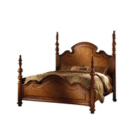 Ensemble de meubles de chambre à coucher et de lit en bois massif directement de l'usine, lit king-size de style américain, adapté aux maisons, villas et hôtels