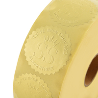 Étiquettes d'emballage en papier imperméables d'autocollants en relief d'or imprimés de logo personnalisé pour des affaires