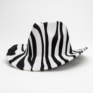 Chapeau Jazz Style Euro-Américain à Imprimé Vache pour Hommes, Chapeau de Soleil Printemps en Mélange de <span class=keywords><strong>Laine</strong></span> avec Bord Courbé pour l'Équitation et les Fêtes en Plein Air - Product Image 6