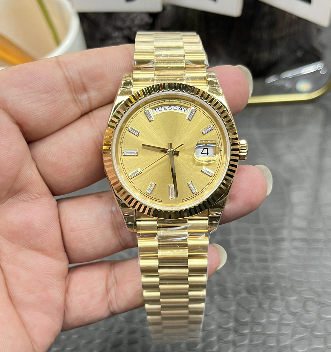 Order Online 24k Gold Watch Men Factory Promotional Wholesale