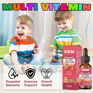 DUOZI Gouttes multivitaminées certifiées biologiques pour enfants, vitamines liquides OEM pour nourrissons et tout-petits, saveur naturelle sans sucre - Product Image 3