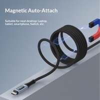 Cable de Datos USB4 con Pantalla Digital, Video 8K, Transmisión de 40 Gbps, Carga Rápida de 240 W, Tipo-C Dual Magnético Trenzado para Transferencia de Datos