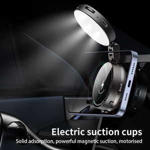 Electric Magnetic Foldable Phone Stand | 360° <b>Rotation</b> Retractable + LED Fill Light | Electric Suction Cup Strong Grip| Portable - Product Image 3