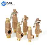 Vanne de sécurité hydraulique D&R DN25, température moyenne, commande manuelle, raccord fileté 1 pouce, vanne de décharge de pression en laiton
