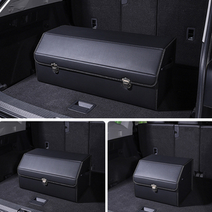 Caja de almacenamiento ajustable, organizador de maletero de coche impermeable de cuero PU con cierre de tapa, organizador plegable de múltiples compartimentos - Product Image 4