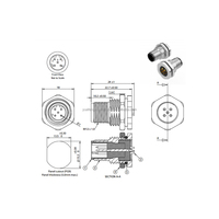 Fábrica al por mayor CE RoHs M12 5P D-código enchufe chapado en oro montaje en Panel frontal soldadura IP67 impermeable M12 D codificado conector de 5 pines
