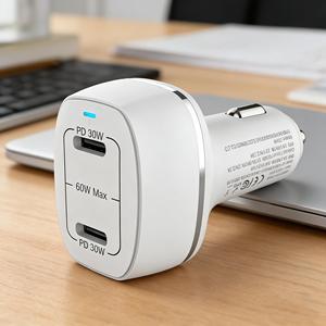 Chargeur de voiture rapide double port haute puissance 60W PD 3.0 pour iPhone 17 16 15 Pro Max, charge Type C 30W pour <span class=keywords><strong>Samsung</strong></span> S26 25 - Product Image 1