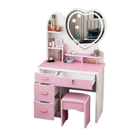 Commode de chambre à coucher moderne simple princesse, table de maquillage multifonctionnelle via une petite table de maquillage domestique