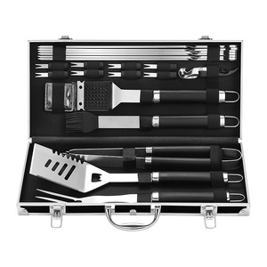 Juego de Accesorios para Barbacoa, 22 Piezas, de Acero Inoxidable, para Parrilla al Aire Libre, con Estuche de Aluminio Negro - Product Image 1