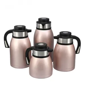 Jarra térmica de vácuo para acampamento, garrafa térmica de aço inoxidável com tamanho 1000ml rosa, árabe e, para chá e café