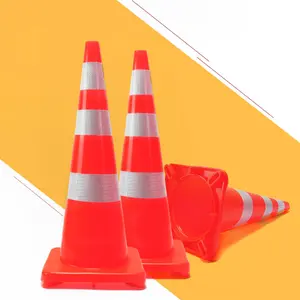 cheap price 44cm flashing road warning cone PU PVC suppliers traffic safety cones