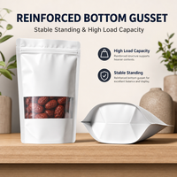 Sachets refermables multi-usages réutilisables avec fenêtre, en aluminium, de qualité alimentaire, pour thé, épices, bonbons, snacks, céréales, noix