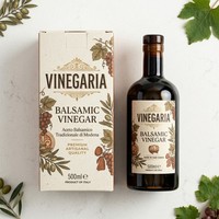 Boîte cadeau personnalisée en carton ivoire avec dorure à chaud pour emballage de bouteille en verre d'assaisonnement ou de vinaigre, carton rigide avec insert en papier