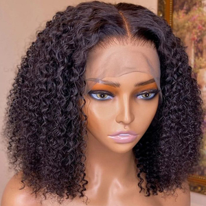 Goedkope Glueless <span class=keywords><strong>Afro</strong></span> Kinky Krullend Korte Bob Pruiken Menselijk Haar Kant Voorkant Pruik Voor Zwarte Vrouwen Vietnamese Rauw Haar Hd Lace Frontale Pruik