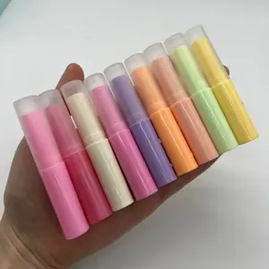 10 Colors Wholesale Custom Colorful PP Mini Lip Balm Tube 3g Empty Plastic Lipstick Tube