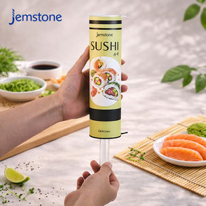 Vente d'usine : Boîte cylindrique en carton kraft de qualité alimentaire avec couvercles en plastique pour sushis, emballage en tube de papier pour rouleaux de sushi - Product Image 2