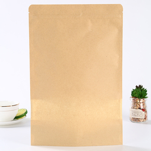 Bolsa de papel Kraft autosuficiente para té, nueces, embalaje de alimentos, diseño de ventana abierta con característica de impresión de huecograbado de materiales reciclados - Product Image 3