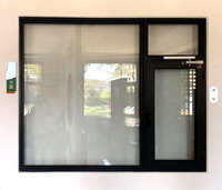 Fenêtre à battant moderne minimaliste en alliage d'aluminium insonorisée avec double vitrage trempé personnalisable pour l'extérieur