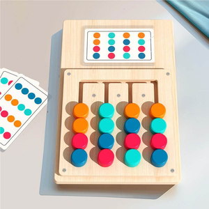 BOLA Gioco da Tavolo Educativo <span class=keywords><strong>Montessori</strong></span> in Legno a Quattro Colori, Puzzle per Bambini, Scacchi e Labirinto - Product Image 6