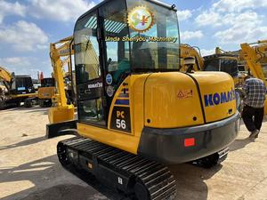 Komatsu PC56-7 d'occasion certifié, 90% neuf, mini-excavatrice de 5 tonnes, poids opérationnel, construction urbaine, moteur Kawasaki, pompe, roulement - Product Image 2