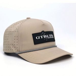 Popular <b>Khaki</b> Color Custom Pvc Patch Waterproof Laser Cut <b>Hats</b> Rope Drilling <b>Hat</b> - Product Image 3