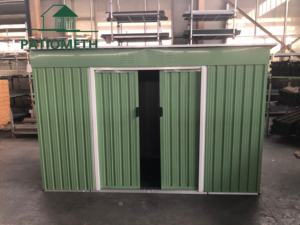 Abri de jardin en métal Patiometh 9' x 4' avec toit incliné pour cour, vélo, patio, <span class=keywords><strong>garage</strong></span>, pelouse, vert - Product Image 3