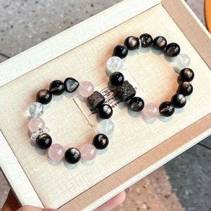 Pulsera Étnica de Cristal con Cuentas de Diamantes de Imitación para Parejas, 12mm, Diseño de León Guardián, Energía Curativa, Protección, Regalo, Venta al por Mayor, OEM Personalizado - Product Image 1