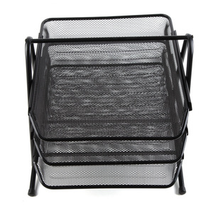Comix B2163 Bandeja de malla metálica para archivos, organizador de escritorio de oficina de 3 niveles, color negro - Product Image 3