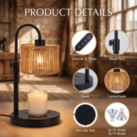Lampe chauffe-bougie sans flamme personnalisable en corde de chanvre avec pompon, style vente en gros, intensité réglable, avec logo personnalisé pour commandes en gros de décoration intérieure