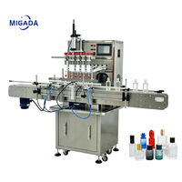 Machine de remplissage de liquides verticale automatique à 6 têtes, en acier inoxydable, avec contrôle PLC, remplisseuse de bouteilles haute précision pour parfum, jus, huile