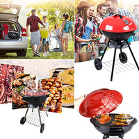 Grill à charbon de bois, grille de Camping de 17 pouces pour barbecue, poêle Portable robuste avec roues, livraison directe
