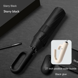 23 Inch Ring Buckle 10-Bone Automatic Folding Sunny Rainy Dual-Purpose Large <b>Windproof</b> Double Car Sunshade <b>Umbrella</b> Set - Product Image 5