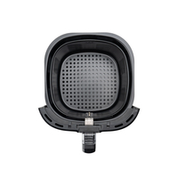 Bouton rotatif 5.5L 1450W Friteuse à air chaud sans huile Panier croustillant rapide Minuterie de nettoyage facile Cadran de température Cuisson silencieuse Noir Friteuse à air saine