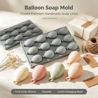 Moule en silicone 12 cavités en forme de ballon, qualité alimentaire, pour mousse, gelée, gâteau, pâtisserie, outil de cuisson, vente en gros d'usine, OEM