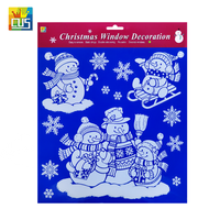 Offre Spéciale décor hiver flocon de neige traîneau elk bonhomme de neige motif double face voyant voiture fenêtre réutilisable autocollants statiques