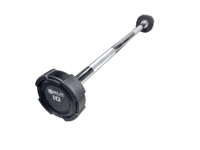 Barre d'haltères fixe droite chromée BLD DB-06 avec poignée moletée en CPU+acier massif pour l'entraînement en salle de sport
