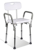 Tabouret de douche en aluminium de qualité supérieure, hauteur réglable, accoudoirs, pieds antidérapants, banc de bain pour personnes âgées